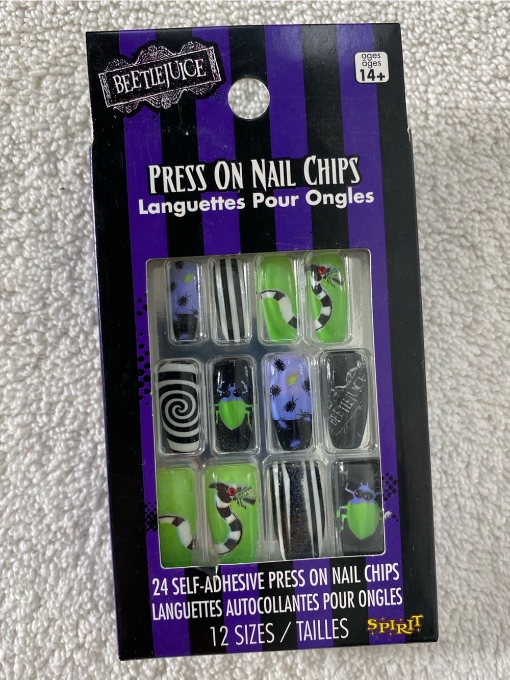 Spirit Halloween Beetlejuice Press On Nail Chips Self Adhesive Set